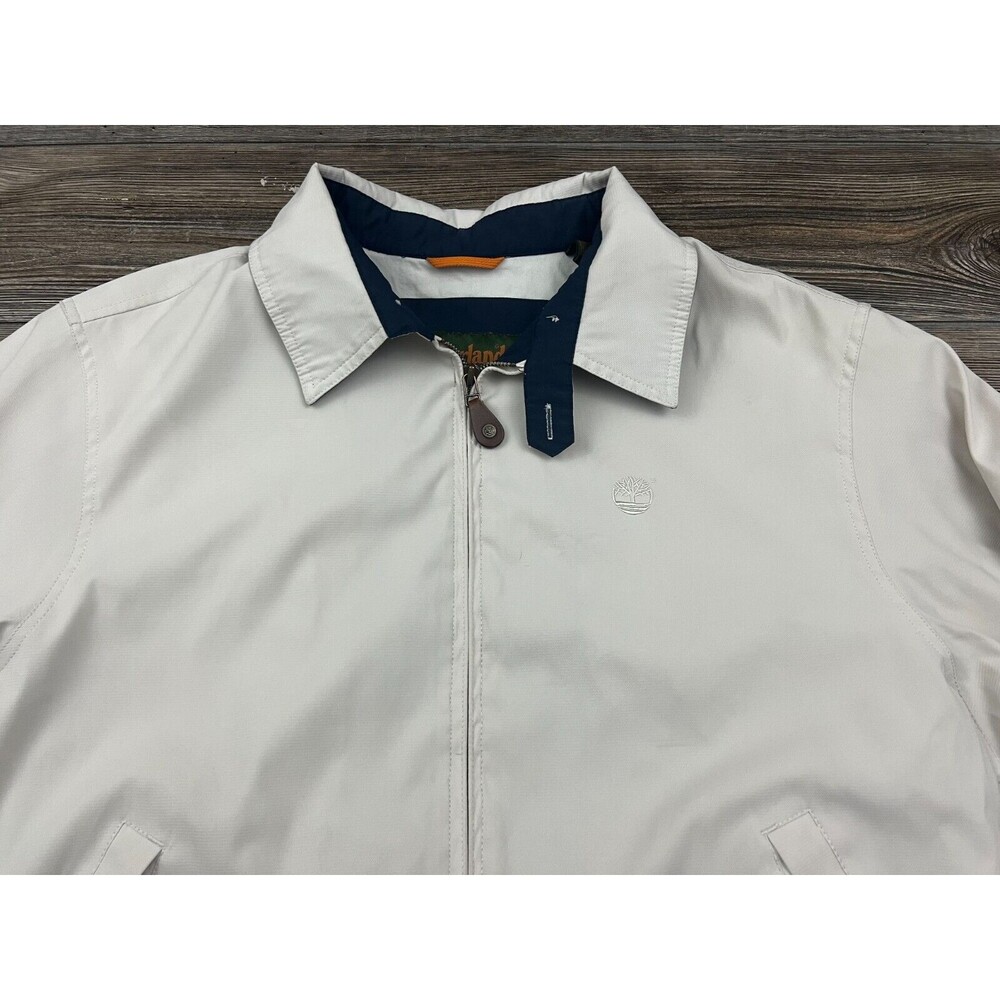 Timberland Weathergear‎ Mens Jacket Beige XL Full Zip Collared Preppy Dadcore - Picture 3 of 16